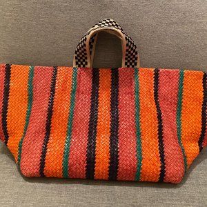 Clare V Bateau Tote — Petal Woven w/ Stripes